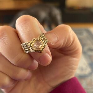 Gold and Silver Hexagon Ring